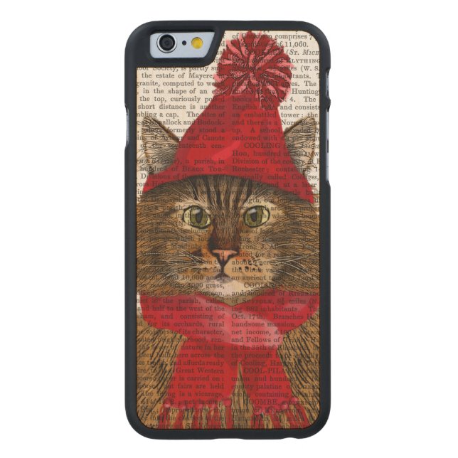 Funda De Madera Para iPhone De Carved Maine Coon Cat (Reverso)