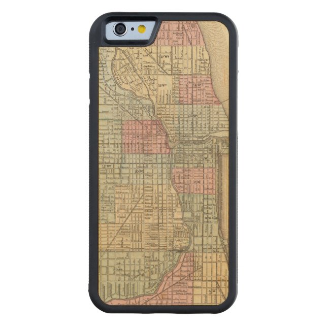 Funda De Madera Para iPhone De Carved Mapa de Chicago de Mitchell (Reverso)