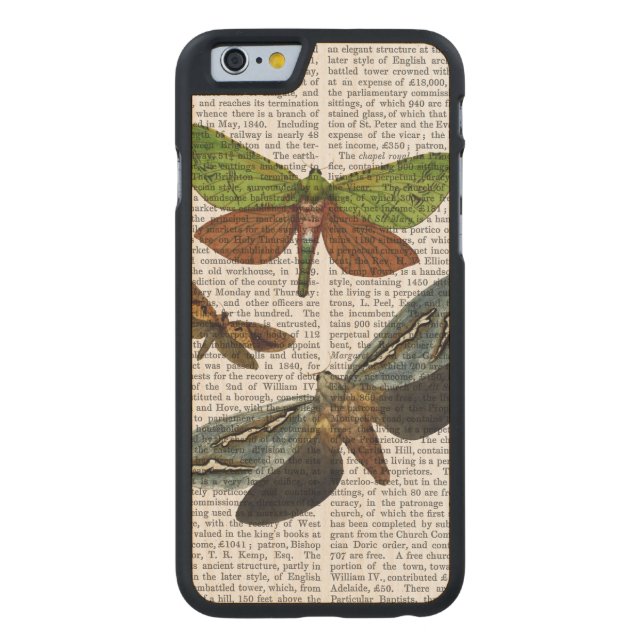 Funda De Madera Para iPhone De Carved Mariposas 4 (Reverso)