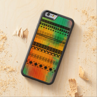 Funda Protectora De Cerezo Para iPhone 6 De Carved Modelo tribal del teñido anudado