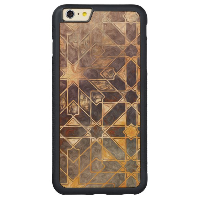 Funda De Madera Para iPhone De Carved Mystic Tiles I (Reverso)