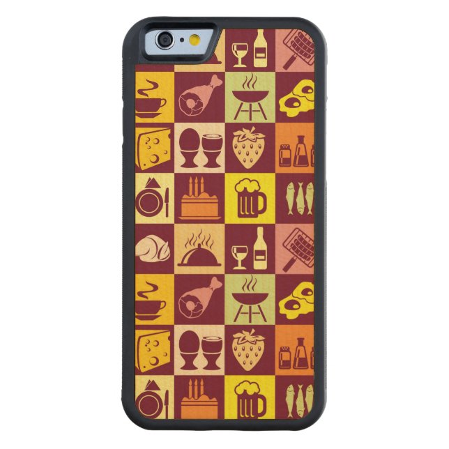 Funda De Madera Para iPhone De Carved Patrón alimentario 3 (Reverso)