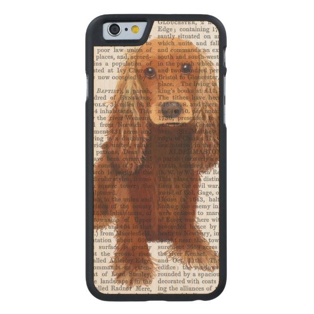 Funda De Madera Para iPhone De Carved Plata de Cocker Spaniel (Reverso)