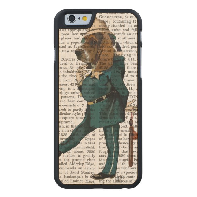 Funda De Madera Para iPhone De Carved Policía Basset Hound (Reverso)