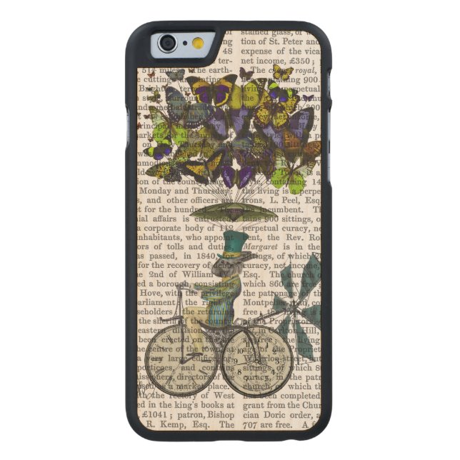 Funda De Madera Para iPhone De Carved Time Flies Rabbit (Reverso)