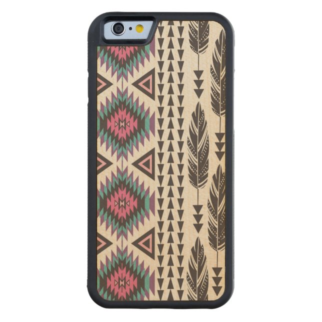 Funda De Madera Para iPhone De Carved Tribal Spirit Maple Wood iPhone 6 Funda (Reverso)