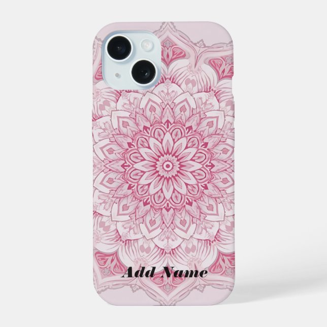 Funda de Mandala rosa árabe (Reverso )