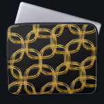 Funda de manga de la Moda del círculo del Relieve<br><div class="desc">Funda de mangas de Moda de Relieve metalizado dorado Scribble Circle para portátil. El color funda se puede hacer de cualquier color. El negro se muestra como un ejemplo,  pero se puede elegir el blanco o un color diferente.</div>