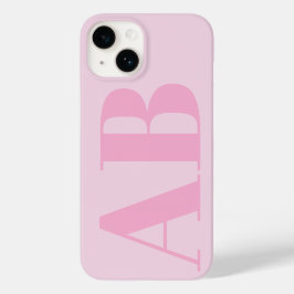 Funda de monograma mínimo inicial de la chica rosa