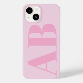 Funda de monograma mínimo inicial de la chica rosa