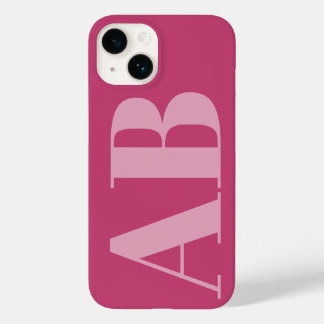 Funda de monograma mínimo inicial de la chica rosa