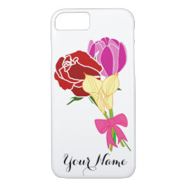 Funda de nombres. ramo de flores personalizado