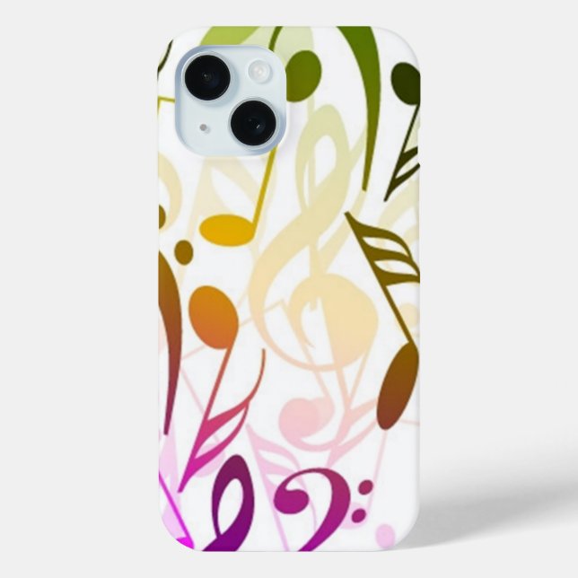 Funda de notas musicales iPhone 15 (Reverso )