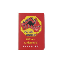 Funda De Pasaporte Australia asigna tierra bajo nombre personalizado