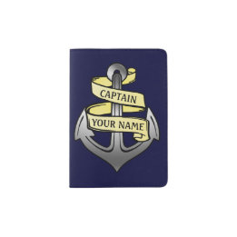 Funda De Pasaporte Capitán del buque Anchor Sailor Nautical| Nombre p