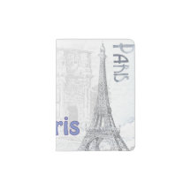 Elegant Paris Watercolor Eiffel Tower Blue Floral