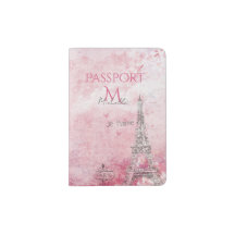 Elegant Pink Paris Watercolor Eiffel Tower Name
