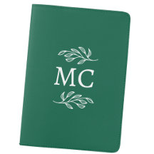 Iniciales de monograma personalizadas hoja verde