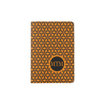 Naranja monogramado y diseño geométrico Black Bold
