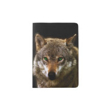 Perfil de lobo con ojos verdes ~ fondo editable