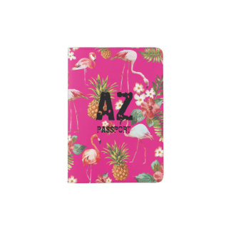 Funda De Pasaporte Titular del pasaporte Flamingo Tropical
