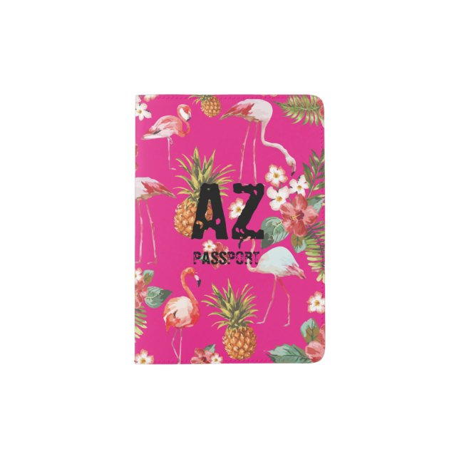 Funda De Pasaporte Titular del pasaporte Flamingo Tropical (Anverso)