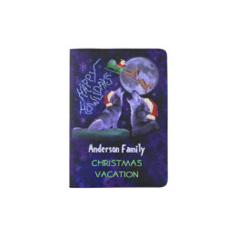 Funda De Pasaporte Vacaciones familiares divertidas para Navidades Wo