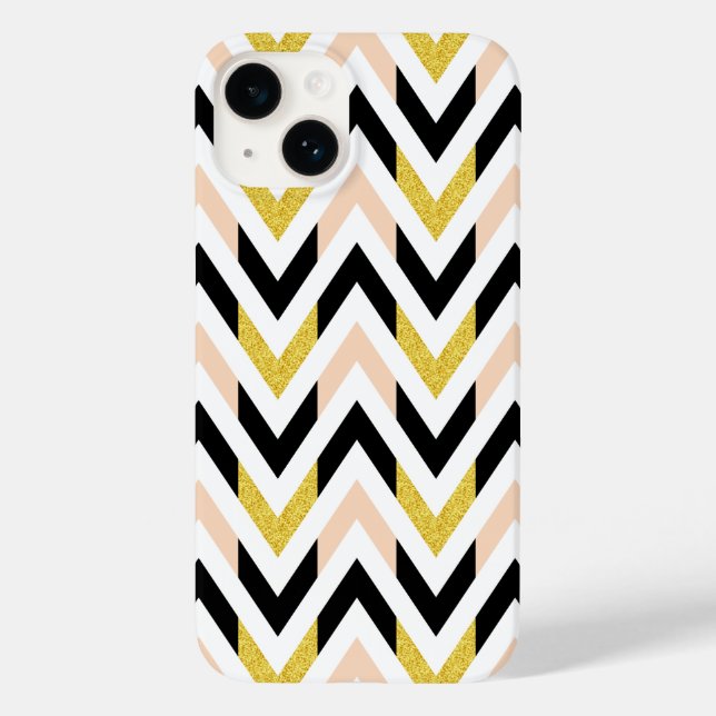 Funda de patrón Chevron Purpurina de imitación geo (Reverso )