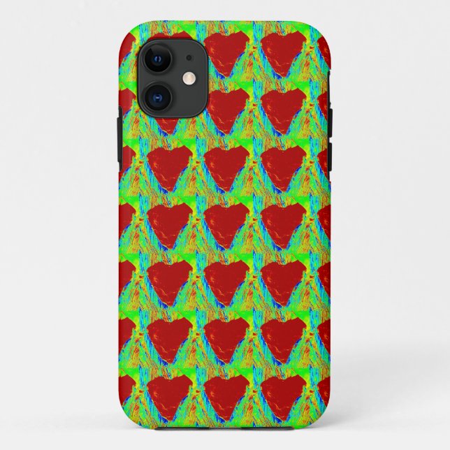 funda de patrón de corazones rojos (Reverso)