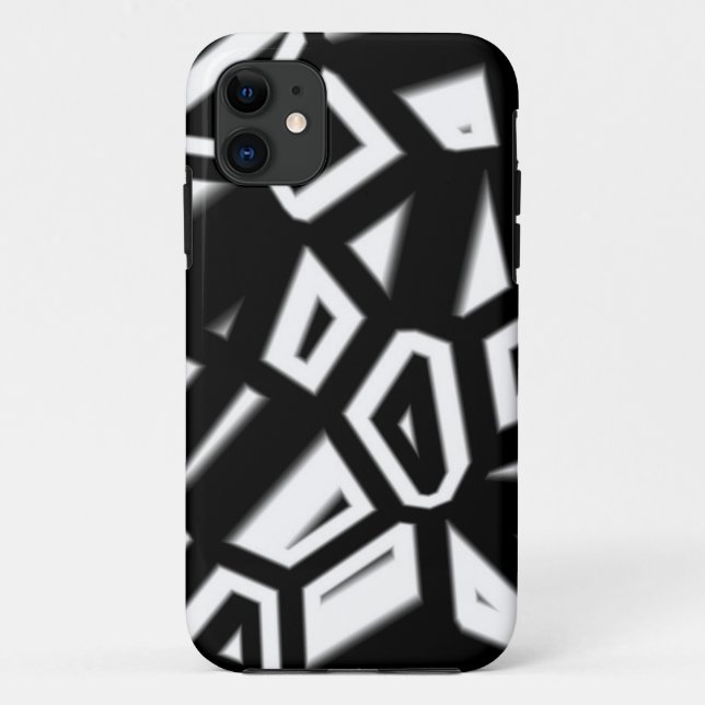 Funda de patrones abstractos en blanco y negro par (Reverso)