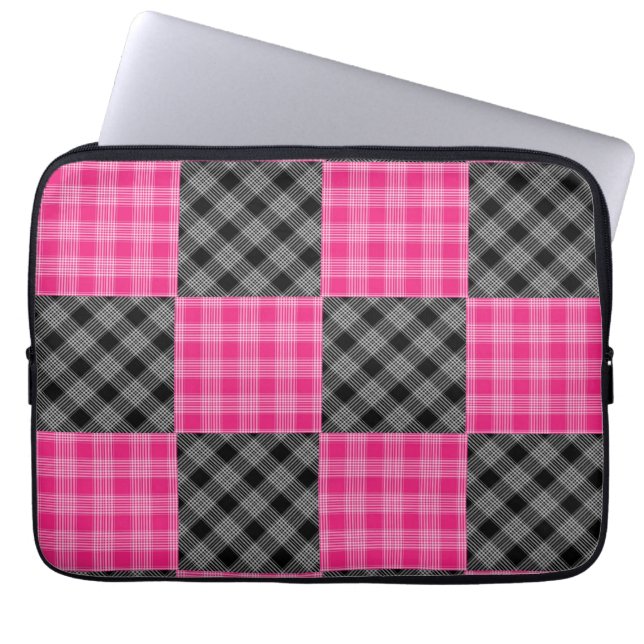 Funda de plástico rosa y negro (Frente)