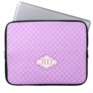 Funda de portátil con monograma púrpura claro para