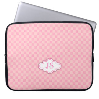 Funda de portátil con monograma rosa claro para ch