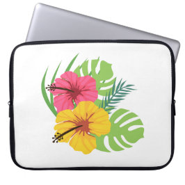 Funda de portátil de flores tropicales