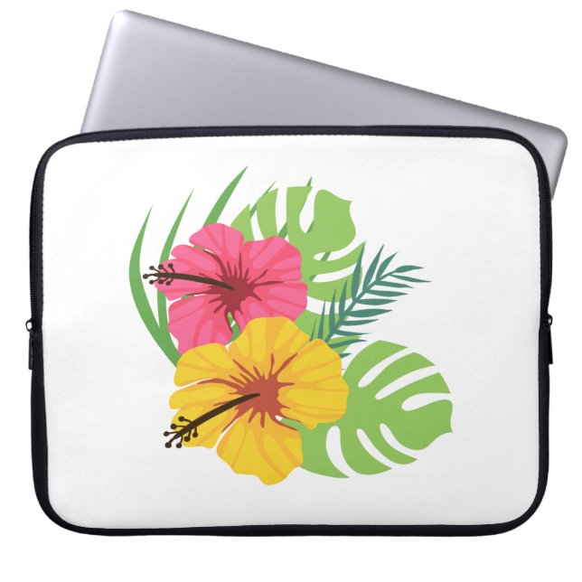 Funda de portátil de flores tropicales (Frente)