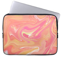 Funda de portátil de mármol naranja
