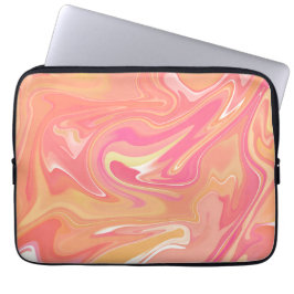 Funda de portátil de mármol naranja