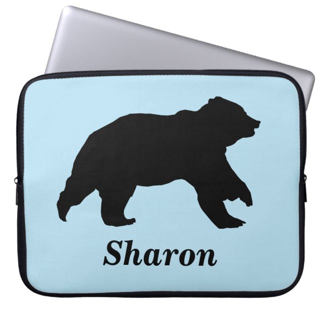 Funda de portátil de personalizable Bear Silhouett (Frente)