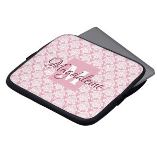 Funda de portátil Duste Rosa Damask con monograma 