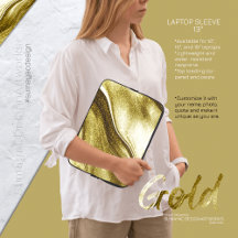 Funda de portátil elegante y brillante dorado