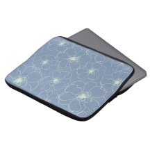 Funda de portátil floral azul marino