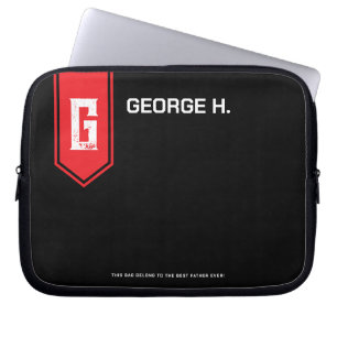 Funda de portátil negra roja para hombre
