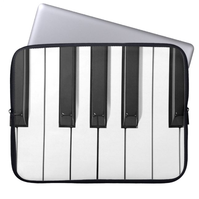 Funda de portátil para teclado de piano negro y bl (Frente)