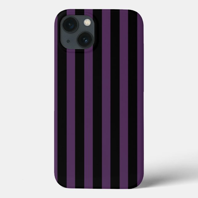 Funda de rayas moradas y negras-Mate iPhone cas (Reverso)