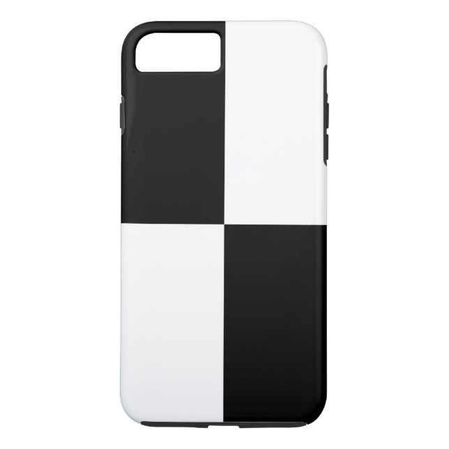 Funda de Rectángulos Negros y Blancos para iPhone  (Reverso)