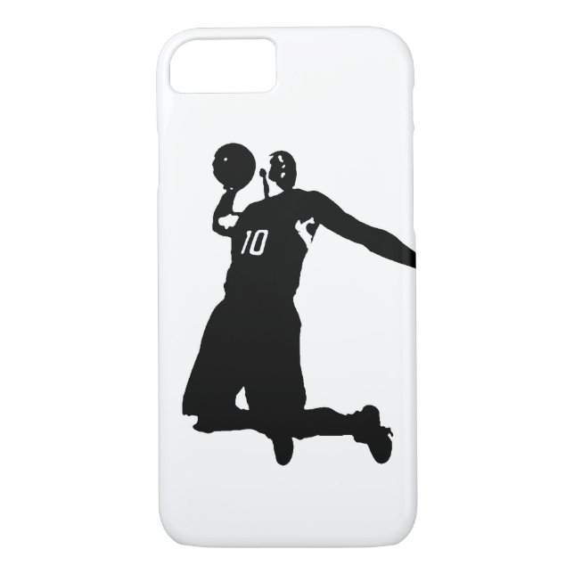 Funda de Silhouette iPhone 7, jugador de baloncest (Reverso)