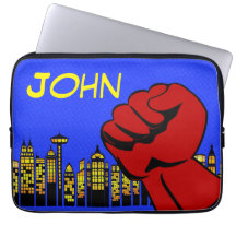 Funda de superhéroe para portátil con nombre perso