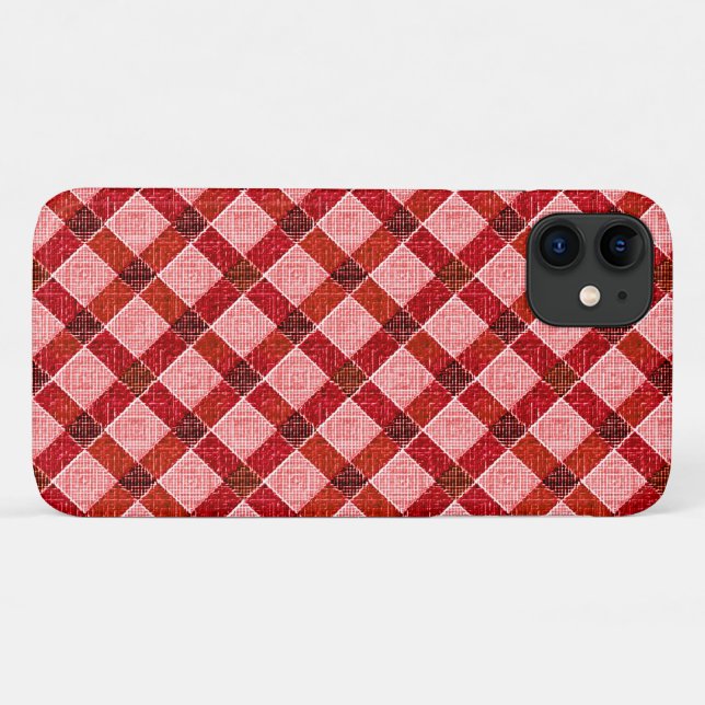 Funda de tartán de cruz rosa con ligero relieve ás (Reverso (horizontal))