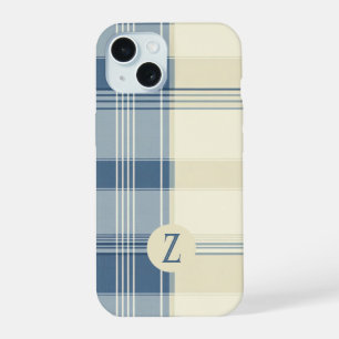 Funda de teléfono a cuadros de dos tonos azul mari