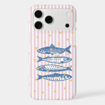 Funda de teléfono a rayas de pez rosa | Estética c